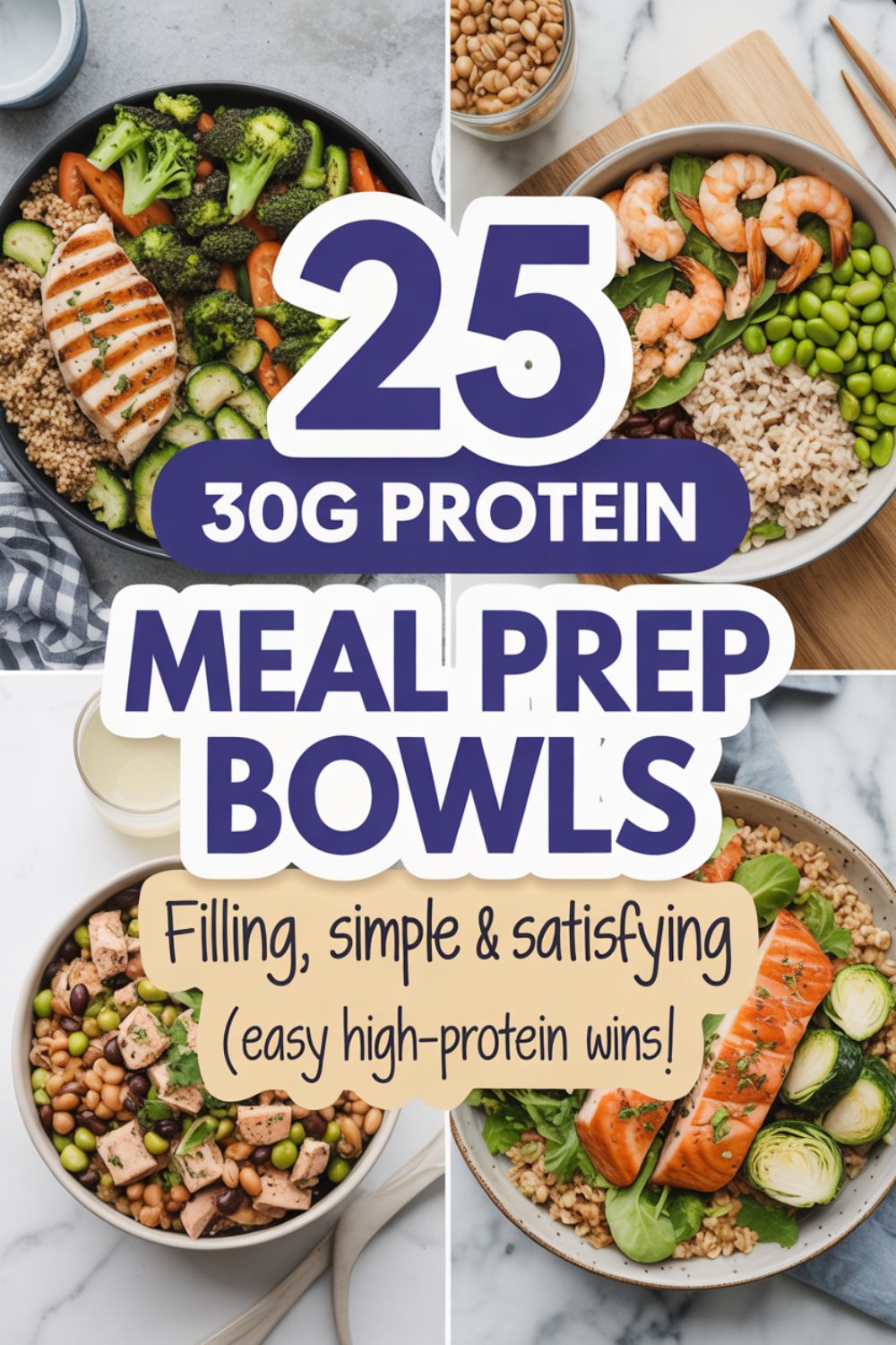 25 30g Protein Meal Prep Bowls