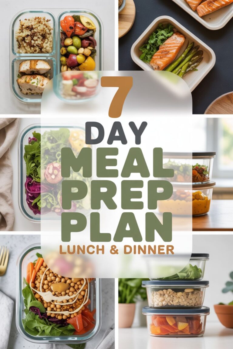 7-Day Aesthetic Meal Prep Plan (Lunch & Dinner)