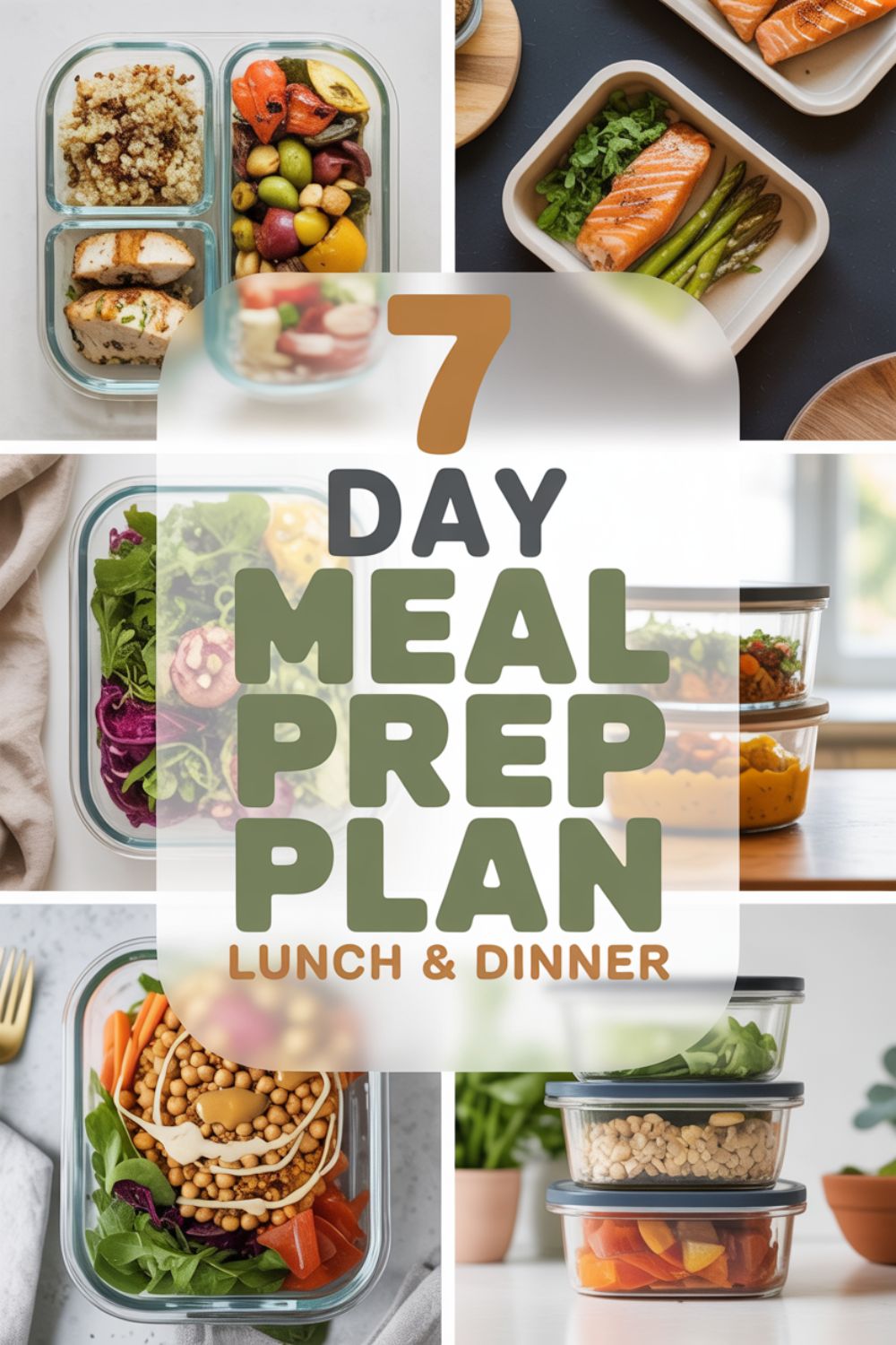 7 Day Aesthetic Meal Prep Plan Lunch Dinner