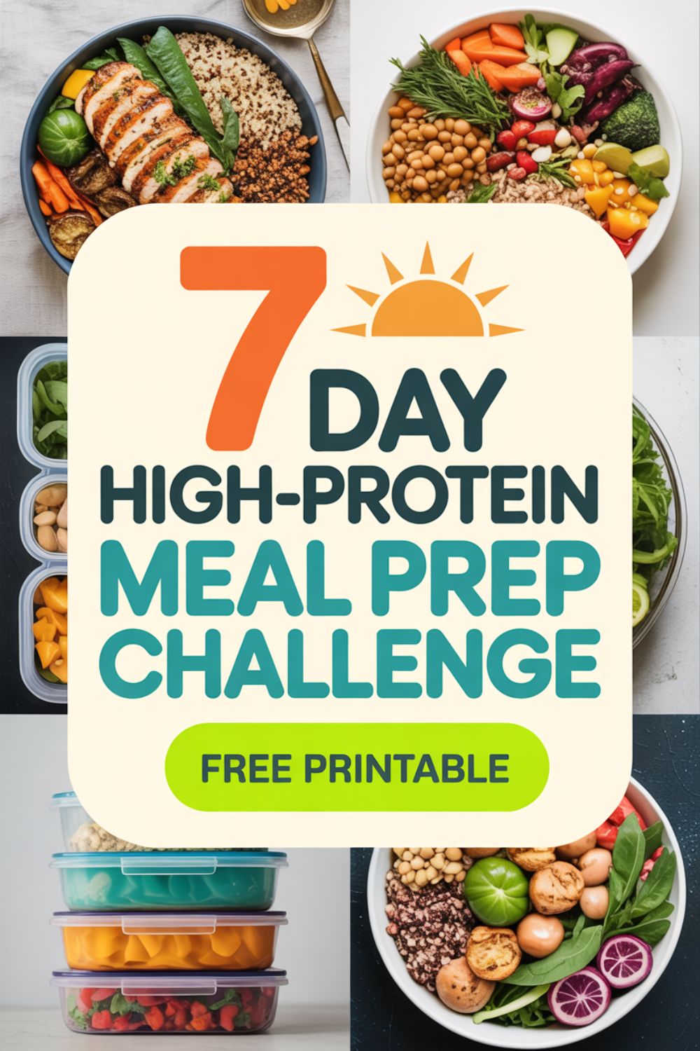 7 Day High Protein Meal Prep Challenge Free Printable