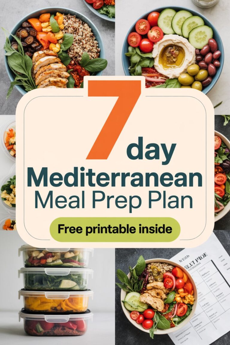 7-Day Mediterranean Meal Prep Plan (Free Printable Inside)