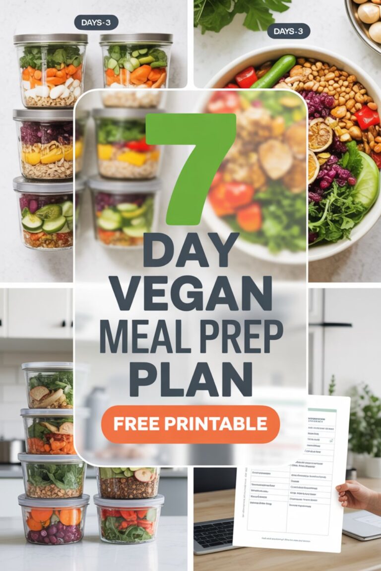 7-Day Vegan Meal Prep Plan (Free Printable)