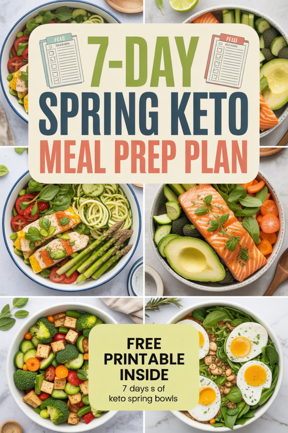 7 Day Spring Keto Meal Prep Plan Free PDF